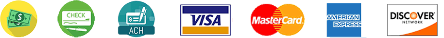 ACH Cash Check Visa MasterCard Discover AmEx